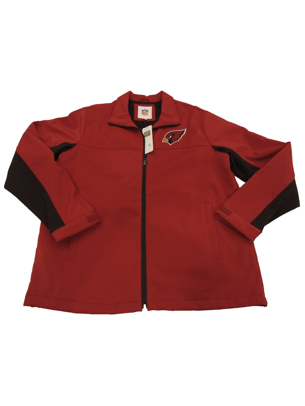 NFL Arizona Cardinals Jacket Mens Medium Red Black Full Zip Softshell Team Logo